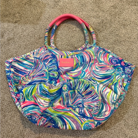 Lilly Pulitzer Handbags - Lilly Pulitzer Swirl Print Tote in Pink and Blue